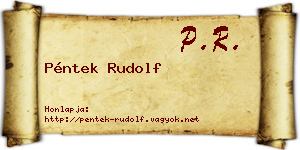 Péntek Rudolf névjegykártya