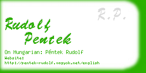 rudolf pentek business card