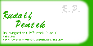 rudolf pentek business card